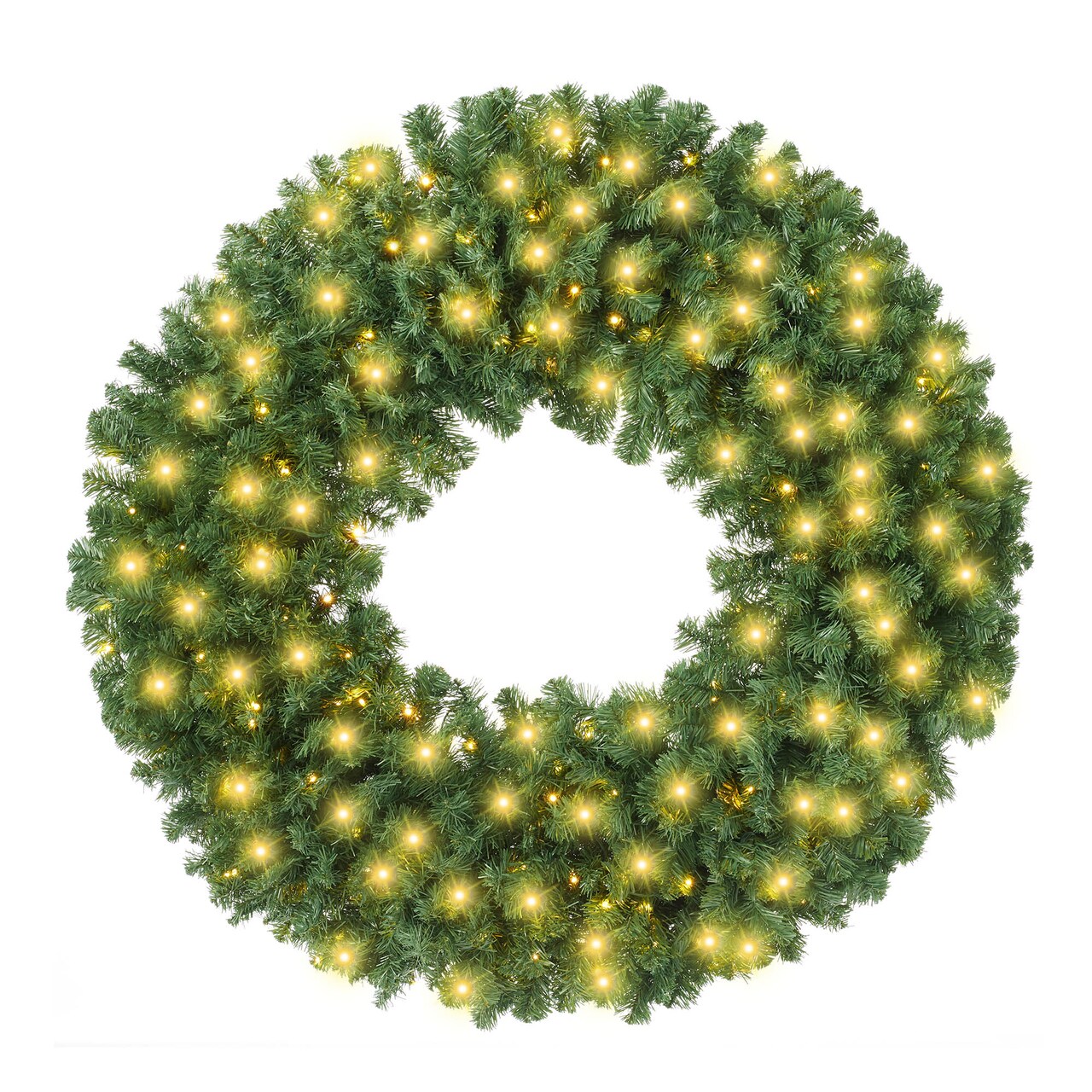 Casafield Artificial Christmas Wreath Holiday Décor for Front Door, Window or Mantel, Green Fir Indoor/Outdoor